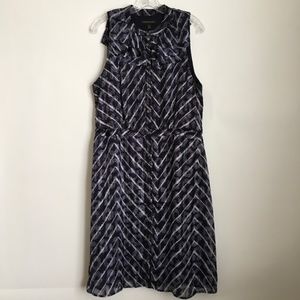 Banana Republic Ruffle Neck Lined Midi Dress